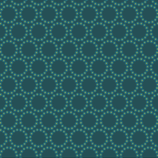 REMNANT Florescence Daisy Crown Teal Metallic - 1.45 yards-Fabric-Spool of Thread