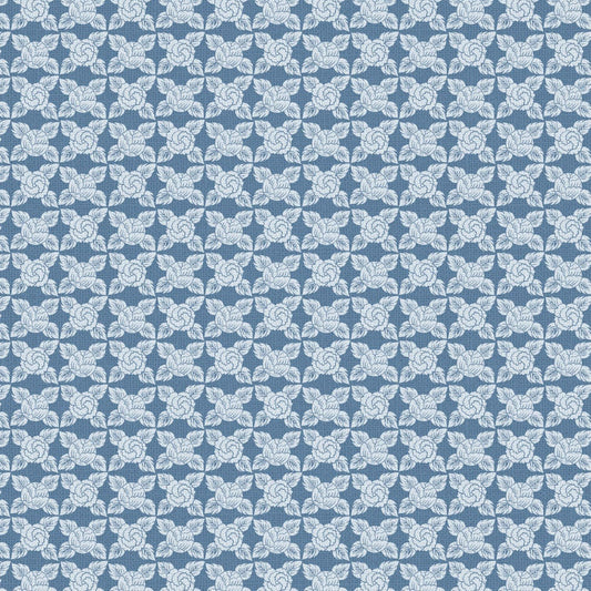 REMNANT Folktale Tiled Blue - 0.3 yards-Fabric-Spool of Thread