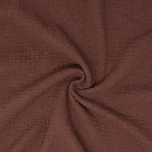 REMNANT Gabriola Organic Double Gauze Fig - 0.55 yards-Fabric-Spool of Thread