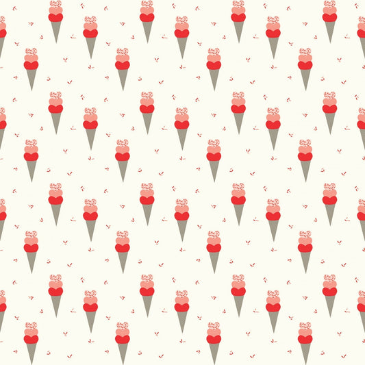 REMNANT I Love Us Cones Cream - 2 yards-Fabric-Spool of Thread