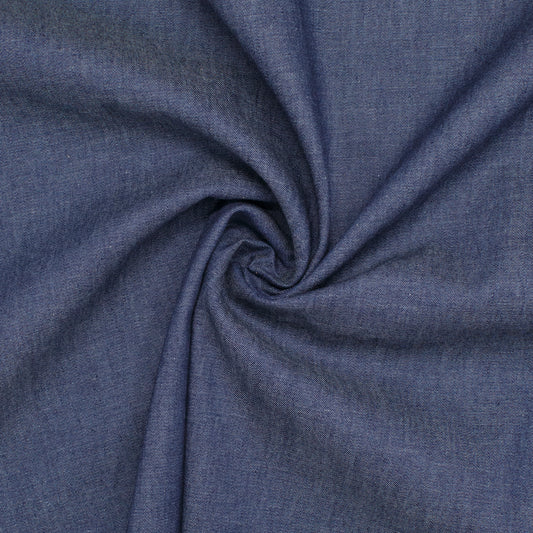REMNANT Iona 4oz Cotton Denim Dark Blue - 0.72 yards-Fabric-Spool of Thread