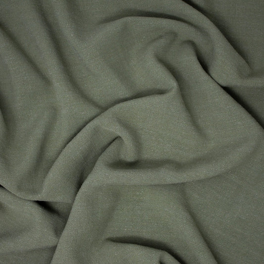 REMNANT Joni Rayon Linen Noil Olive - 2.31 yards-Fabric-Spool of Thread