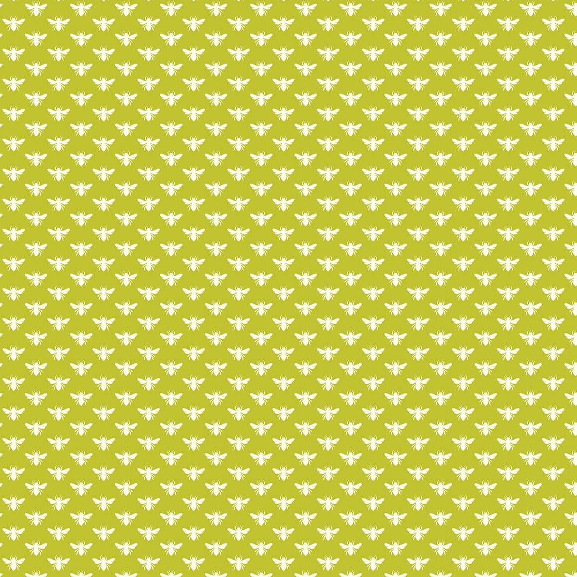 REMNANT Local Honey Bees Chartreuse - 0.91 yards-Fabric-Spool of Thread