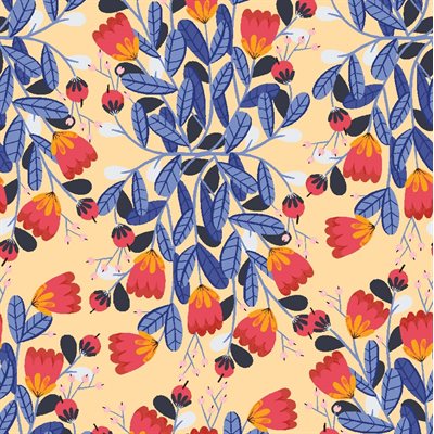 REMNANT Loli's Garden Sunny Side Of The Street Magnolia - 0.4 yards-Fabric-Spool of Thread