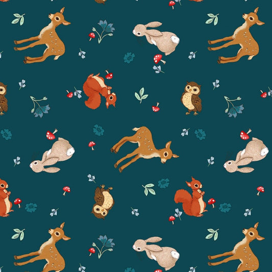 REMNANT Midnight Forest Babies Spruce - 1.61 yards