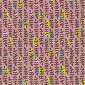 REMNANT New Abstracts Stamped Leaf Pink - 0.55 yards-Fabric-Spool of Thread