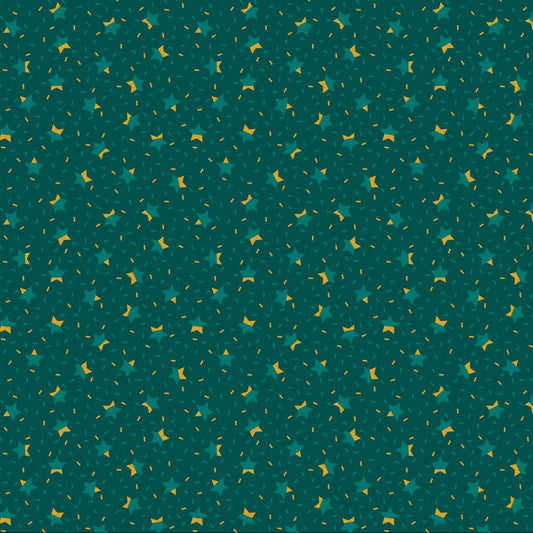 REMNANT Party Time Star Green Metallic - 1 yards-Fabric-Spool of Thread
