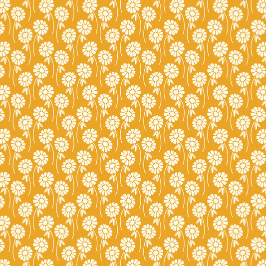 REMNANT Pop Sugar Upsy Daisy Butterscotch - 0.47 yards-Fabric-Spool of Thread