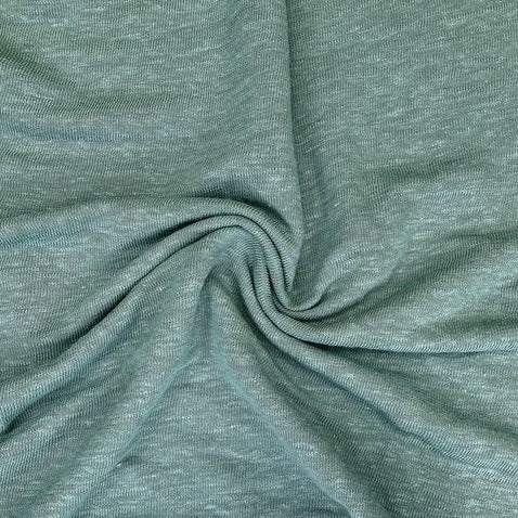 REMNANT Ray Heathered Linen Rayon Knit Gem Green - 1.75 yards-Fabric-Spool of Thread