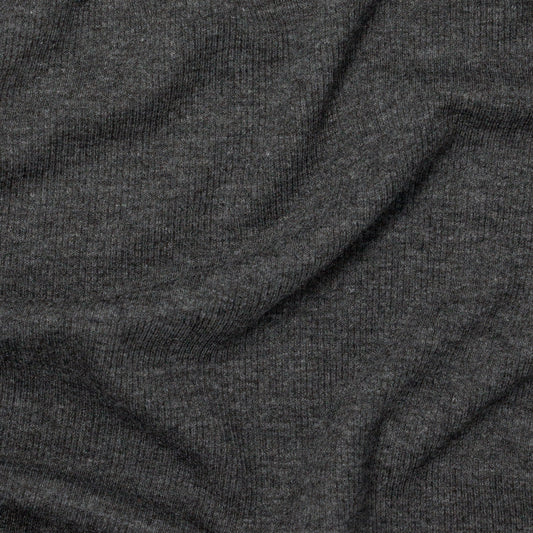 REMNANT Robin Ribbed Knit Dark Cloud - 2 yards-Fabric-Spool of Thread