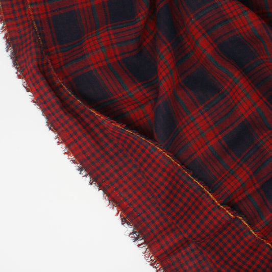 REMNANT Russell Double Face Cotton Plaid Apple - 0.61 yards-Fabric-Spool of Thread