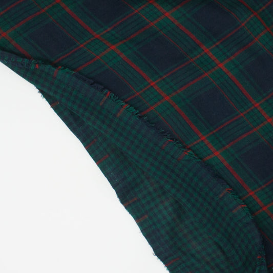 REMNANT Russell Double Face Cotton Plaid Emerald - 1.42 yards-Fabric-Spool of Thread