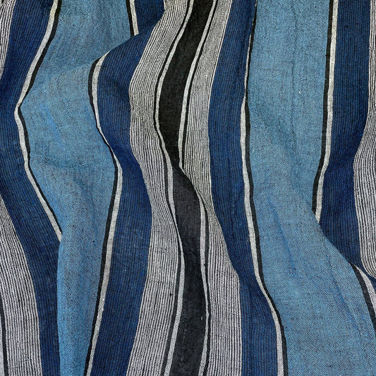 REMNANT Saturna Linen Stripe Pacific - 1.25 yards-Fabric-Spool of Thread