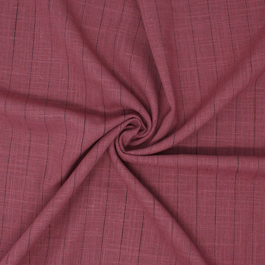 REMNANT Shine Viscose Linen Stripe Mulberry - 0.83 yards-Fabric-Spool of Thread