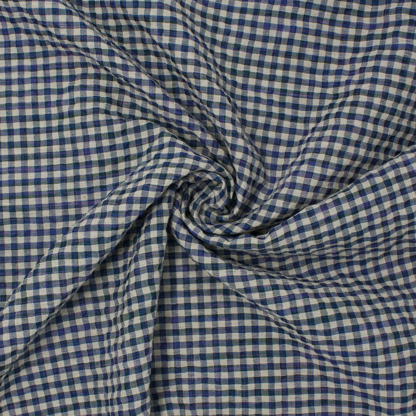 REMNANT Sooke Cotton Linen Plaid Seersucker Wildflower Meadow - 1.2 yards-Fabric-Spool of Thread
