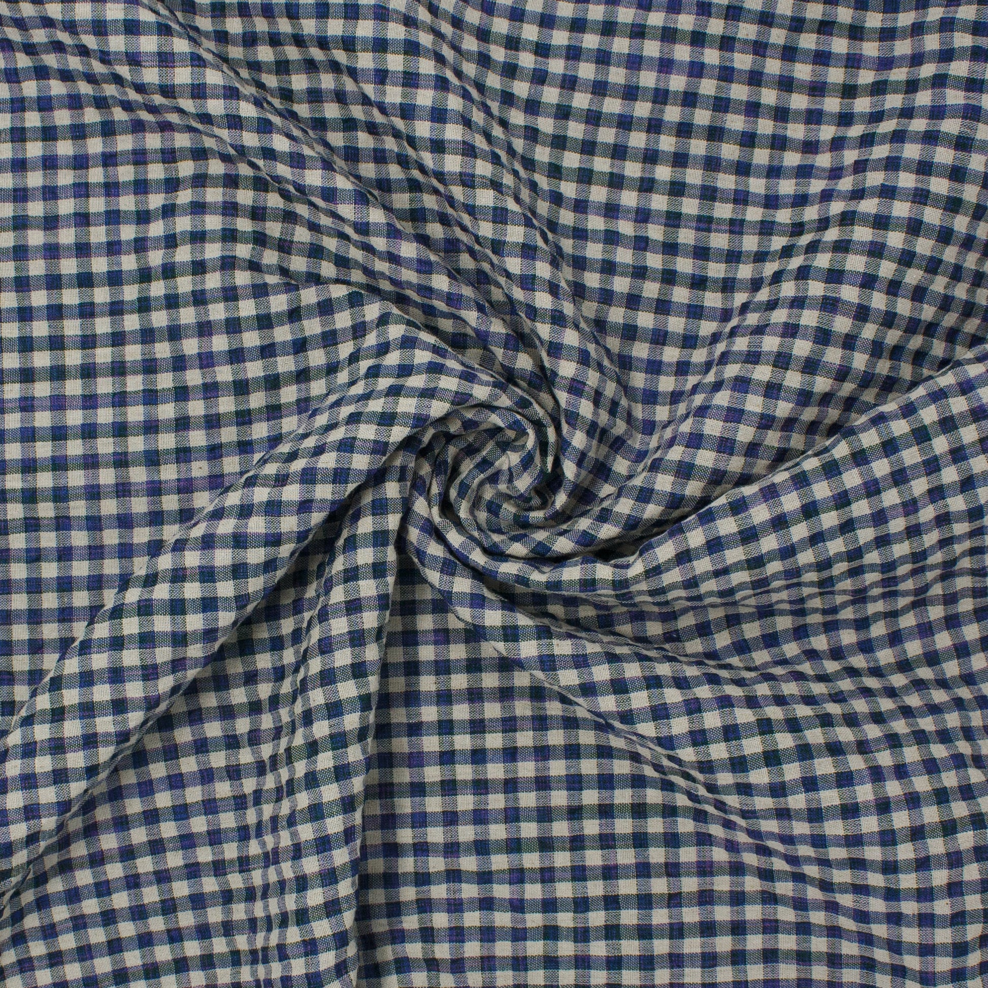 REMNANT Sooke Cotton Linen Plaid Seersucker Wildflower Meadow - 1.2 yards-Fabric-Spool of Thread