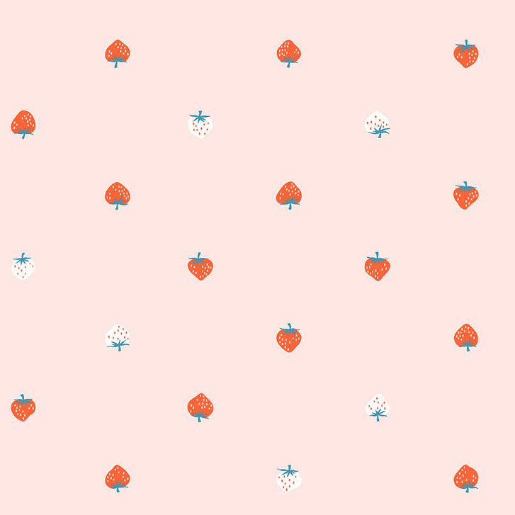 REMNANT Strawberry Cotton Lawn Pale Pink - 1.58 yards-Fabric-Spool of Thread