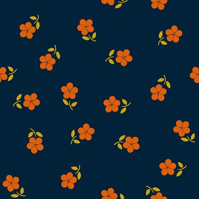 REMNANT Sugar Maple Little Floral Navy - 1.25 yards-Fabric-Spool of Thread