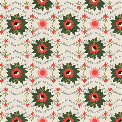 REMNANT Tinsel On The Trail Mistletoe Metallic - 1.75 yards-Fabric-Spool of Thread