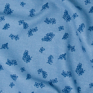 REMNANT Vesper Rayon Linen Garden Mews Dusty Blue - 1.05 yards-Fabric-Spool of Thread