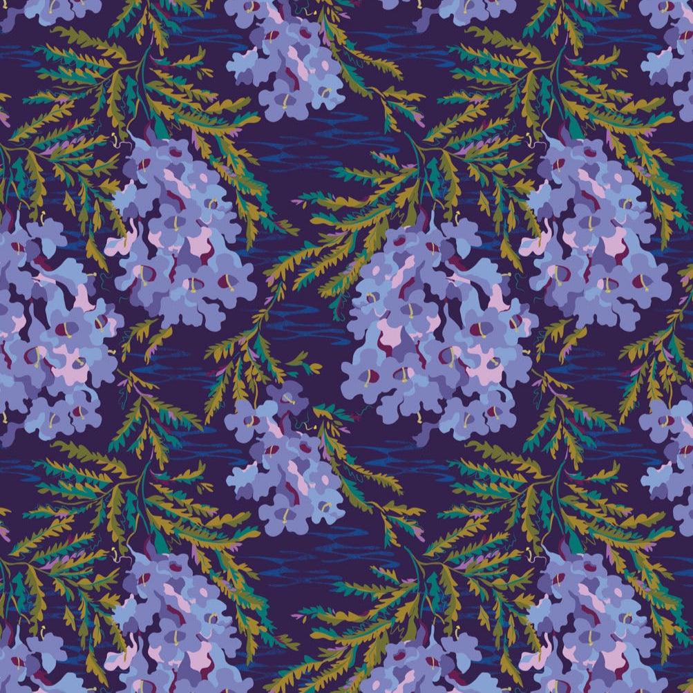 REMNANT Wandering Eye Jacaranda Cool - 2.06 yards-Fabric-Spool of Thread