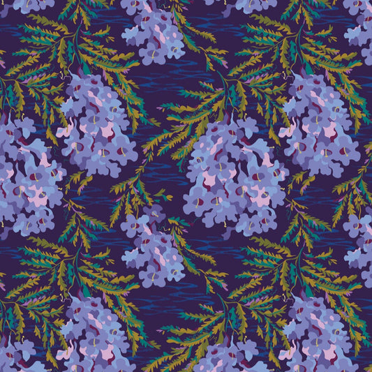 REMNANT Wandering Eye Jacaranda Cool - 2.06 yards-Fabric-Spool of Thread