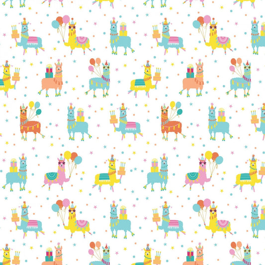 REMNANT Who Invited The Llamas Birthday Besties - 1.94 yards-Fabric-Spool of Thread
