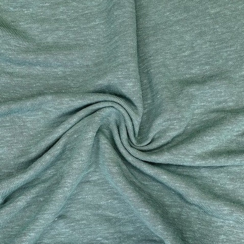 Ray Heathered Linen Rayon Knit Gem Green ½ yd-Fabric-Spool of Thread