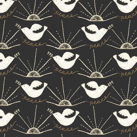 Reflections Doves Black ½ yd-Fabric-Spool of Thread
