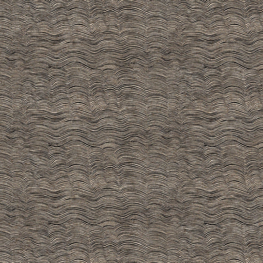 Rhythm & Leaves Linen Cotton Canvas Hills Black ½ yd-Fabric-Spool of Thread