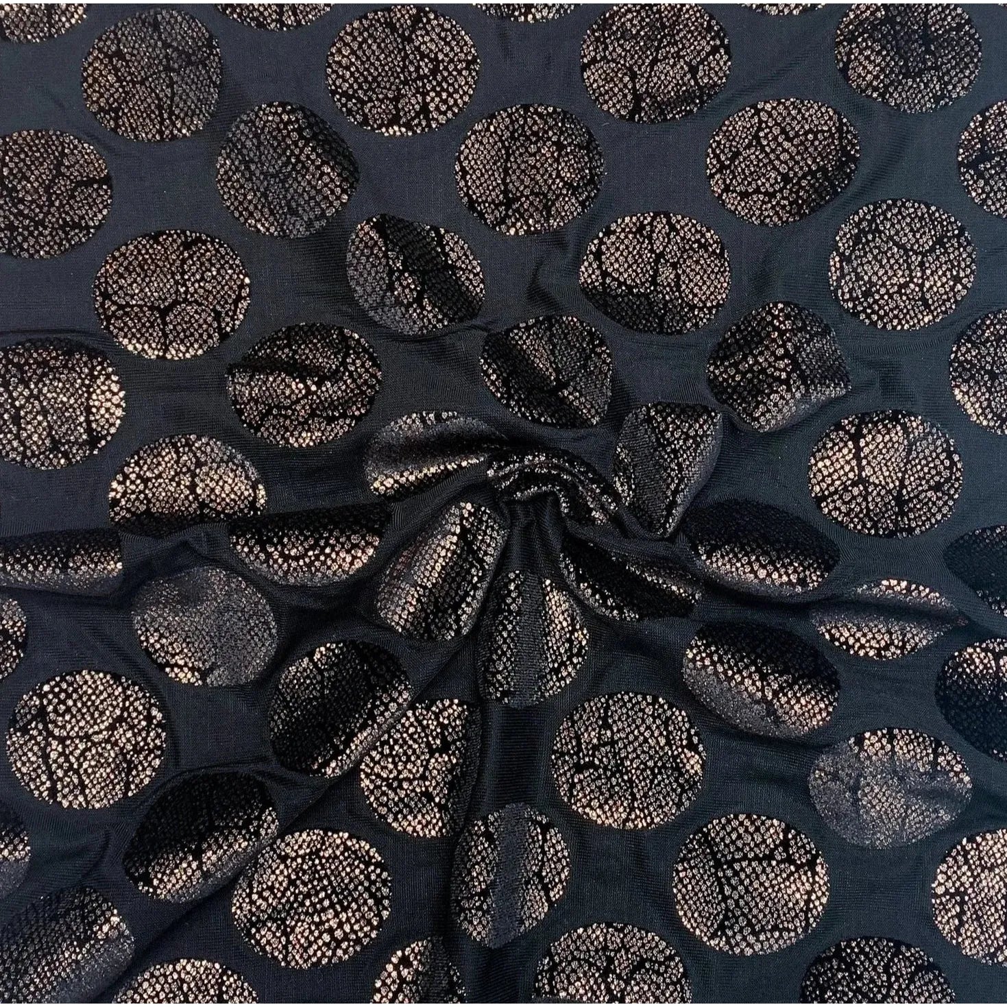 Rossland Polyester Nylon Knit Dot Gold Metallic ½ yd-Fabric-Spool of Thread