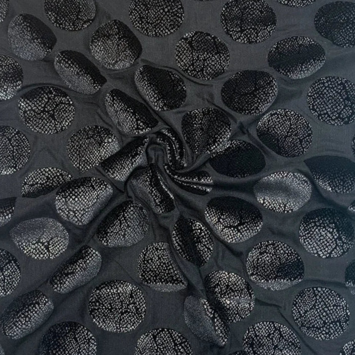 Rossland Polyester Nylon Knit Dot Silver Metallic ½ yd-Fabric-Spool of Thread