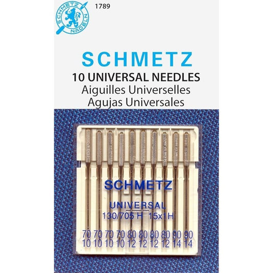 Schmetz Universal Sewing Machine 10 Needle Pack, Assorted 70/80/90-Notion-Spool of Thread