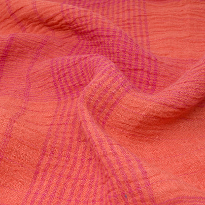 Sechelt Washed Yarn Dyed Linen Check Fire ½ yd
