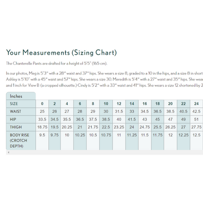Sew Liberated Chanterelle Pants and Shorts Sizes 0-24 Paper Pattern-Pattern-Spool of Thread
