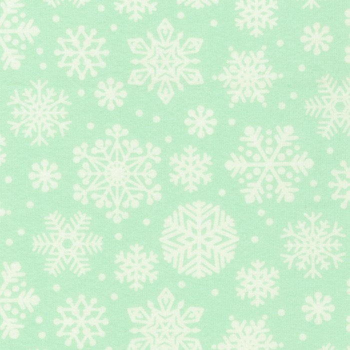 Snow Snuggles Flannel Snowflakes Mint ½ yd-Fabric-Spool of Thread