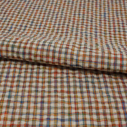 Sooke Cotton Linen Plaid Seersucker Autumn ½ yd-Fabric-Spool of Thread