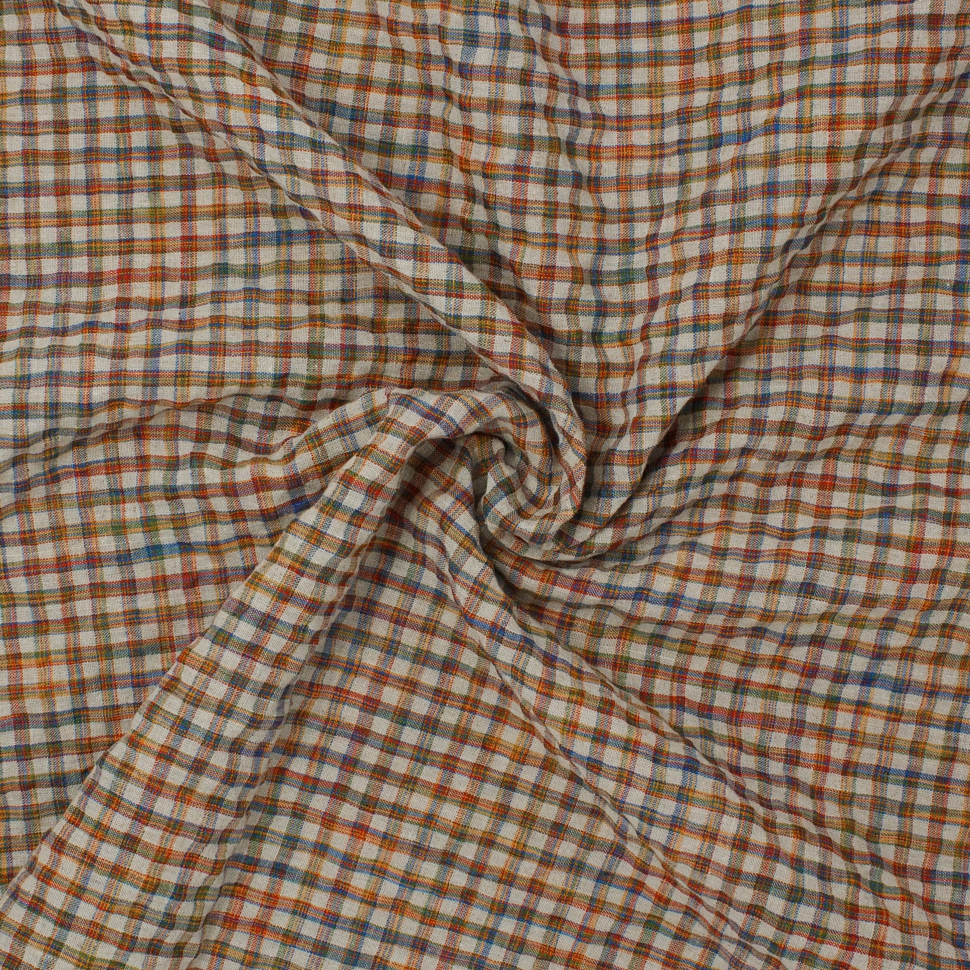 Sooke Cotton Linen Plaid Seersucker Autumn ½ yd-Fabric-Spool of Thread