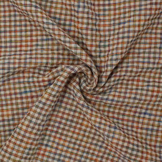 Sooke Cotton Linen Plaid Seersucker Autumn ½ yd-Fabric-Spool of Thread