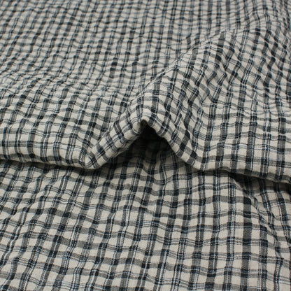 Sooke Cotton Linen Plaid Seersucker Eclipse Black ½ yd-Fabric-Spool of Thread