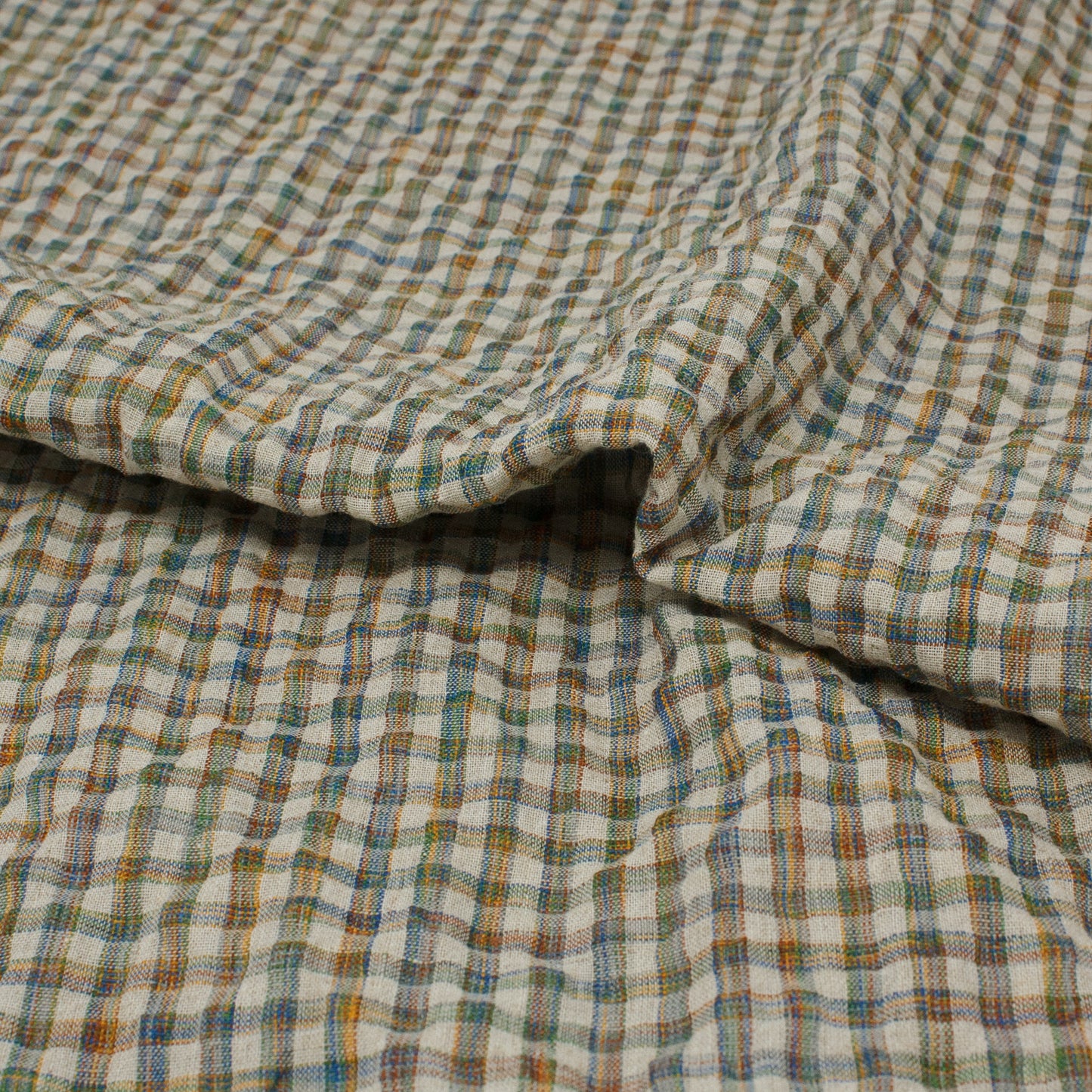 Sooke Cotton Linen Plaid Seersucker Kaleidoscope ½ yd-Fabric-Spool of Thread