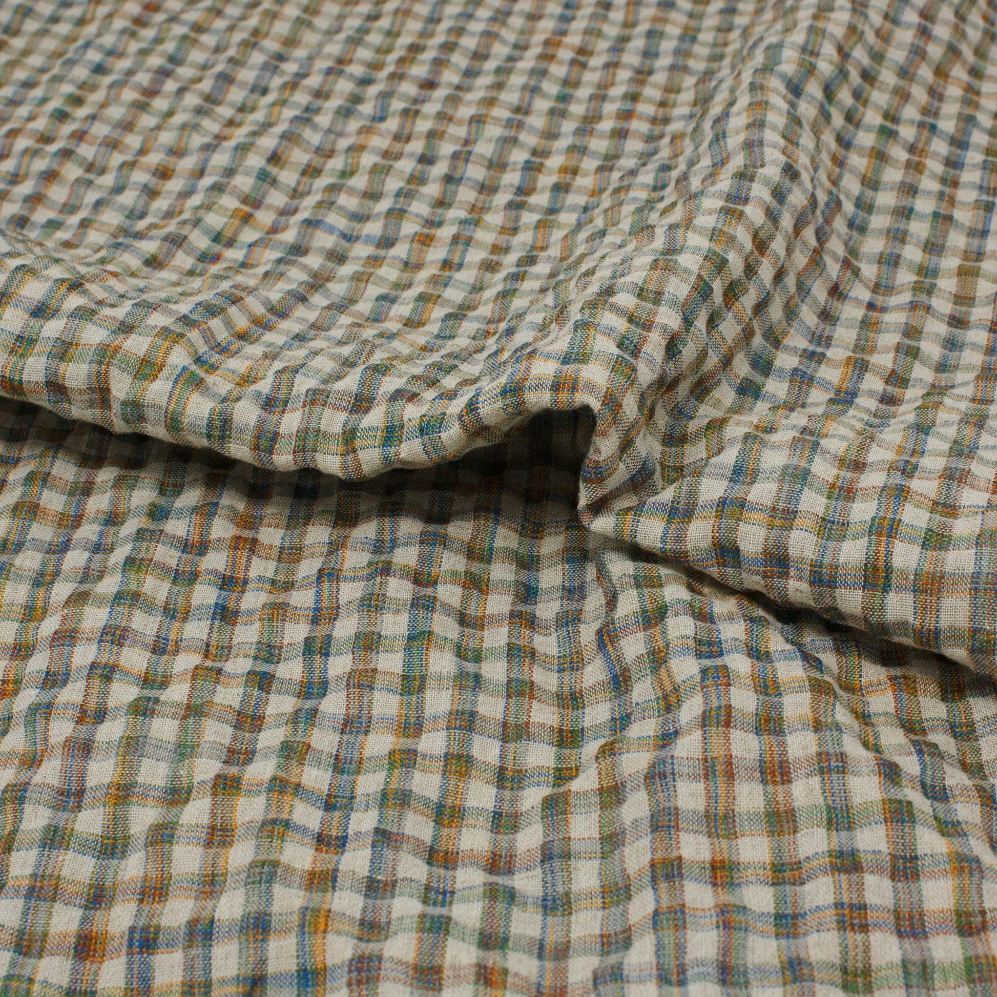 Sooke Cotton Linen Plaid Seersucker Kaleidoscope ½ yd-Fabric-Spool of Thread