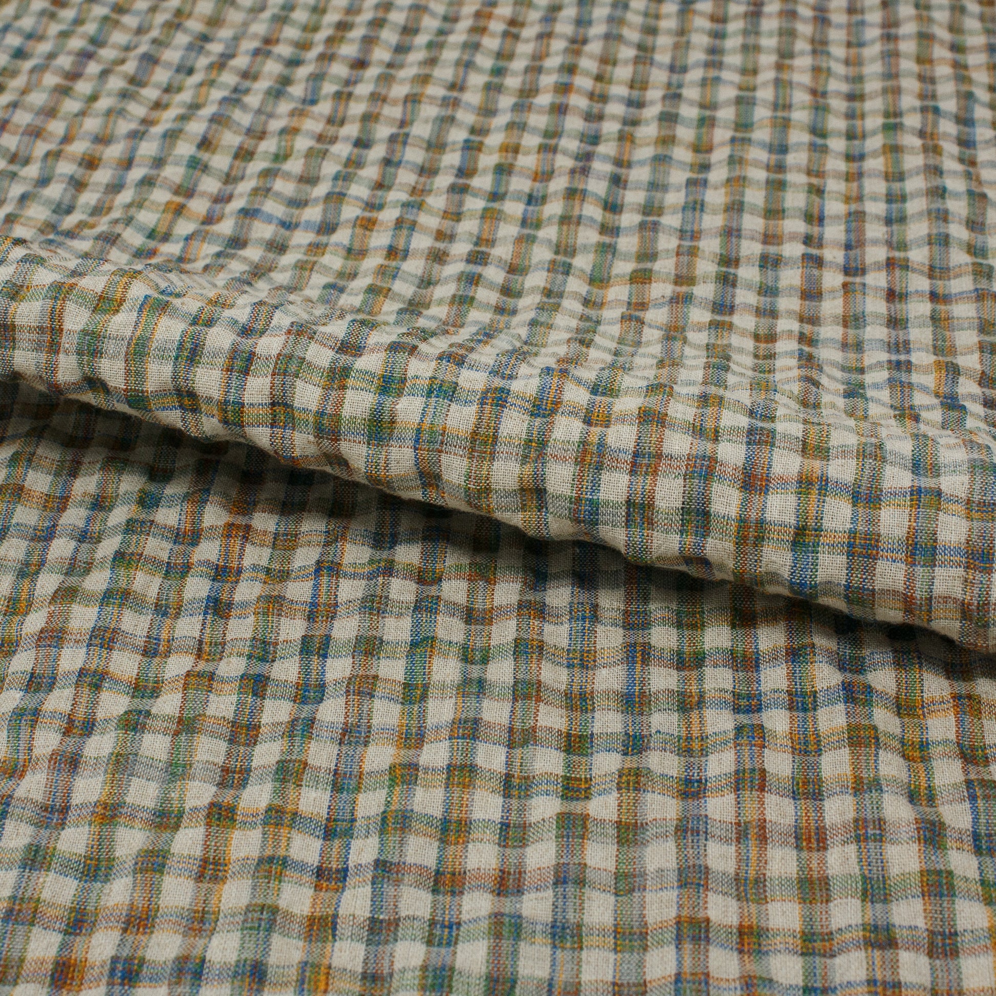 Sooke Cotton Linen Plaid Seersucker Kaleidoscope ½ yd-Fabric-Spool of Thread