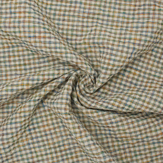 Sooke Cotton Linen Plaid Seersucker Kaleidoscope ½ yd