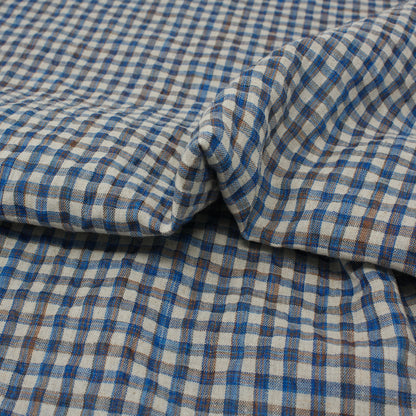 Sooke Cotton Linen Plaid Seersucker Pacific Ocean ½ yd-Fabric-Spool of Thread