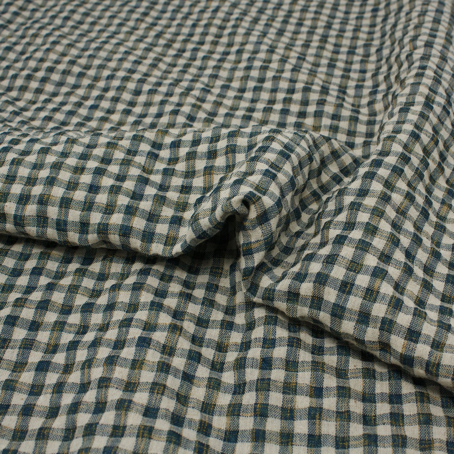 Sooke Cotton Linen Plaid Seersucker Stanley Park Green ½ yd-Fabric-Spool of Thread