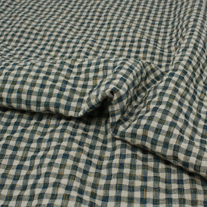 Sooke Cotton Linen Plaid Seersucker Stanley Park Green ½ yd-Fabric-Spool of Thread