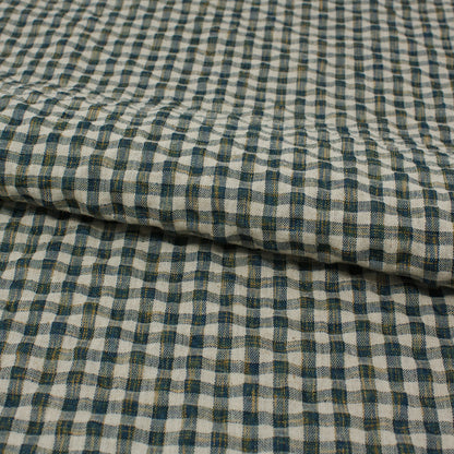 Sooke Cotton Linen Plaid Seersucker Stanley Park Green ½ yd-Fabric-Spool of Thread