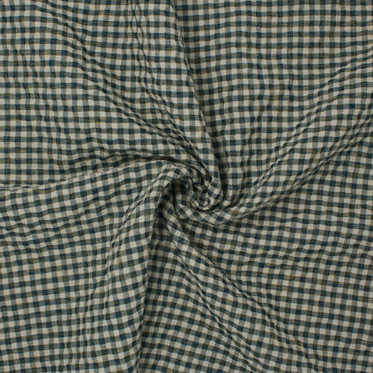 Sooke Cotton Linen Plaid Seersucker Stanley Park Green ½ yd-Fabric-Spool of Thread
