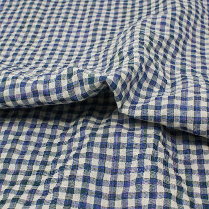 Sooke Cotton Linen Plaid Seersucker Wildflower Meadow ½ yd